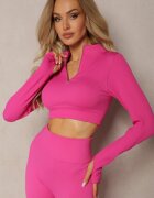 elsa.m by may Bluză Fucsia Elastică cu Fermoar și Decupaj la Tiv Denalla
