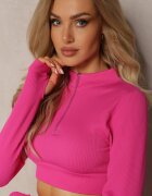 elsa.m by may Bluză Fucsia Elastică cu Fermoar și Decupaj la Tiv Denalla
