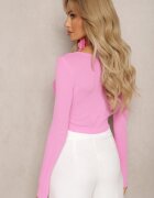 elsa.m by may Bluză Fucsia Reiată Croi scurt Choker cu floare inclus Laindera