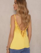 elsa.m by may Bluză Galbenă cu bretele reglabile decorată cu dantelă și legătură Desionis