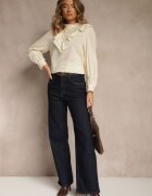 elsa.m by may Bluză Galbenă din Bumbac Decorată cu Broderie Ajurată și Volane Nevole