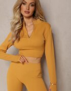 elsa.m by may Bluză Galbenă Elastică cu fermoar cu decupaj la tiv Denalla