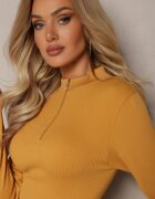 elsa.m by may Bluză Galbenă Elastică cu fermoar cu decupaj la tiv Denalla