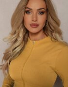 elsa.m by may Bluză Galbenă Rebrată Scurtă Cu două fermoare Aloue