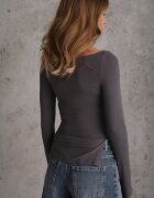 elsa.m by may Bluză Încrețită Gri închis cu Viscoză Fizzasa