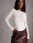 elsa.m by may Bluză Longsleeve cu fronseu din țesătură semi-transparentă din lyocell Kiava Albă