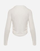 elsa.m by may Bluză Longsleeve cu fronseu din țesătură semi-transparentă din lyocell Kiava Albă