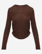 elsa.m by may Bluză Longsleeve cu fronseu din țesătură semi-transparentă din lyocell Kiava Maro