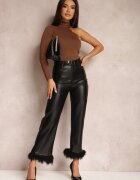 elsa.m by may Bluză Maro închis pe un umăr din tricot reiat Markabo