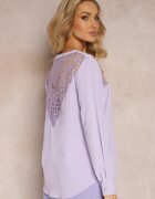 elsa.m by may Bluză Mov cu Broderie și Mânecă Lungă Khodi