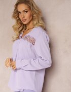 elsa.m by may Bluză Mov cu Broderie și Mânecă Lungă Khodi