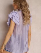 elsa.m by may Bluză Mov cu Volane din Țesătură Plisată și cu Mâneci Scurte Janta