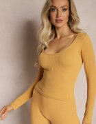 elsa.m by may Bluză mulată cropped galbenă cu dungi Elowenia