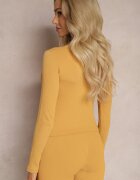 elsa.m by may Bluză mulată cropped galbenă cu dungi Elowenia