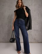 elsa.m by may Bluză Neagră Asimetrică din Dantelă pe Un Umăr Olitheilise