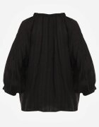 elsa.m by may Bluză Neagră Legată în stil Boho din Tencel cu Mărgele și Dantelă Helotis