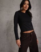 elsa.m by may Bluză Neagră Longsleeve din Bumbac Avelfia