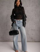 elsa.m by may Bluză Negră Maletă cu Dantelă Dinita
