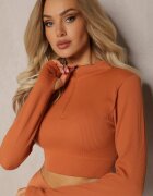 elsa.m by may Bluză Portocalie Elastică cu Fermoar și Decupaj la Tiv Denalla