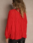 elsa.m by may Bluză Roșie Embosată cu croială tip cămașă cu legătură decorativă Sepalea