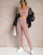 elsa.m by may Bluză Roză Mulată în Dungi Scurtă Elowenia