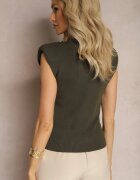 elsa.m by may Bluză verde închis din tricot fără mâneci cu lanț Kathandra