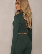 elsa.m by may Bluză Verde închis Elastică cu fermoar cu decupaj la tiv Denalla
