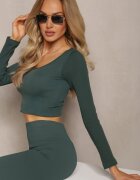 elsa.m by may Bluză Verde Mulată cu Dungi Cropped Elowenia