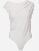 elsa.m by may Body Alb cu Croi Asimetric cu Drapaj Asintlia