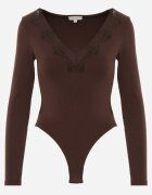 elsa.m by may Body cu mânecă lungă cu conținut ridicat de vâscoză și dantelă decorativă la decolteu Serendelle Maro