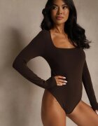 elsa.m by may Body Maro cu Vâscoză și Bumbac Decorat cu Decolteu Pătrat Amerrise