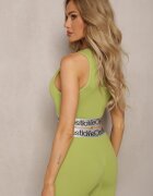 elsa.m by may Bustieră sportivă verde elastică reiată cu bandă decorativă Waslema