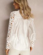 elsa.m by may Cămașă ajurată albă cu guler tip tunică în stil vintage Jirdima