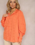 elsa.m by may Cămașă ajurată portocalie cu guler tunică elegant Manuella