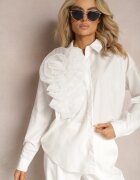 elsa.m by may Cămașă Albă Clasică cu Decorațiune Originală din Țesătură Transparentă Feoria