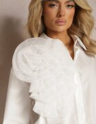 elsa.m by may Cămașă Albă Clasică cu Decorațiune Originală din Țesătură Transparentă Feoria