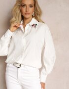elsa.m by may Cămașă Albă cu Cristale Ornamentale pe Guler Savila