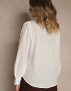 elsa.m by may Cămașă albă cu guler ornamental cu zirconii și volănaș Quelith