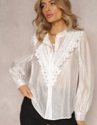 elsa.m by may Cămașă Albă cu nasturi cu dantelă decorativă Raneem