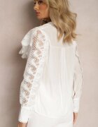 elsa.m by may Cămașă Albă cu Volane și Dantelă Nido