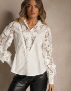 elsa.m by may Cămașă Albă Din Dantelă Încheiată Cu Nasturi Aneries