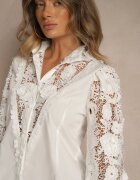 elsa.m by may Cămașă Albă Din Dantelă Încheiată Cu Nasturi Aneries