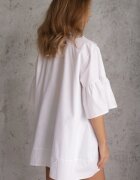 elsa.m by may Cămașă Albă Lungă cu mâneci 3/4 încheiată cu nasturi cu aplicații decorative Vieva