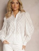 elsa.m by may Cămașă Albă Transparentă cu Mâneci Bufante Pijama
