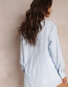 elsa.m by may Cămașă Albastră cu Cristale Decorative pe Guler Savila
