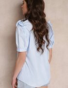 elsa.m by may Cămașă Albastră cu guler de dantelă și volane la umeri Daphanie