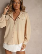 elsa.m by may Cămașă bej decorată cu nasturi bijuterii și panglici Tosur