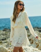 elsa.m by may Cămașă Bej Deschis cu Fir Strălucitor și Inserții Brodate Daizee