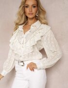 elsa.m by may Cămașă Bej deschis Plumeti cu Volan și Fir metalic Eutria