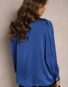 elsa.m by may Cămașă Bleu marin De satin cu Zirconii și Perle și Guler Dokeria